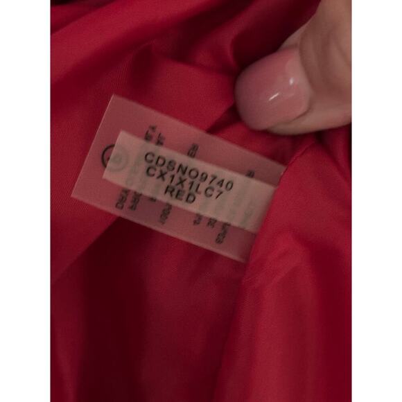 NWT Calvin Klein Red Starburst Ruched Tea Sleeveless Sheath Mini Dress Size 16 - Picture 10 of 13